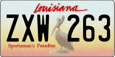 LA license plate ZXW263