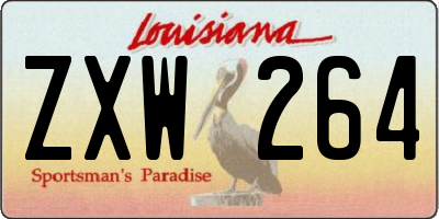 LA license plate ZXW264
