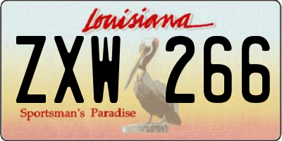 LA license plate ZXW266