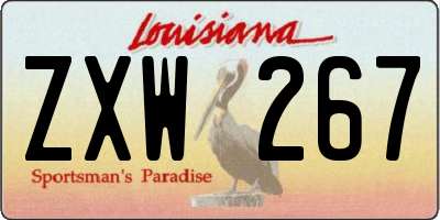 LA license plate ZXW267