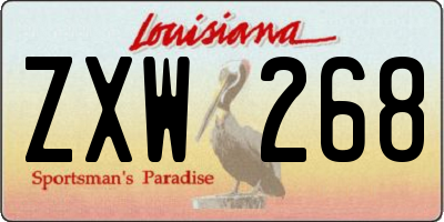 LA license plate ZXW268
