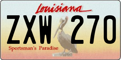 LA license plate ZXW270