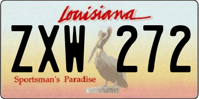 LA license plate ZXW272