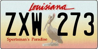 LA license plate ZXW273