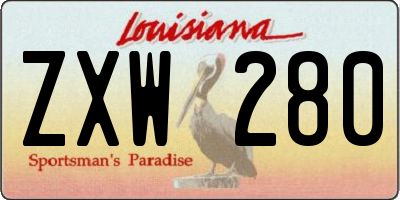 LA license plate ZXW280