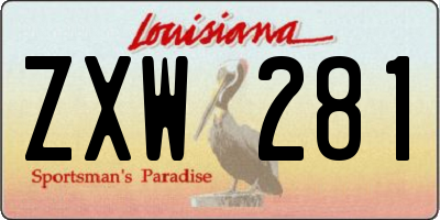 LA license plate ZXW281