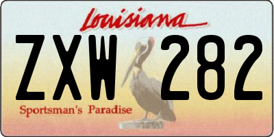 LA license plate ZXW282