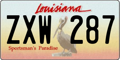LA license plate ZXW287