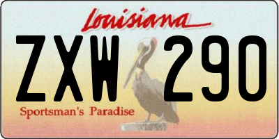 LA license plate ZXW290