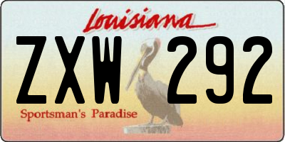 LA license plate ZXW292