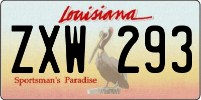 LA license plate ZXW293