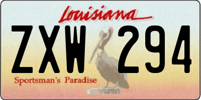 LA license plate ZXW294