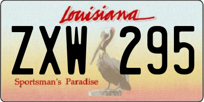 LA license plate ZXW295