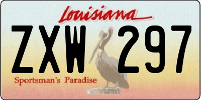 LA license plate ZXW297