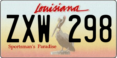 LA license plate ZXW298