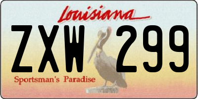LA license plate ZXW299