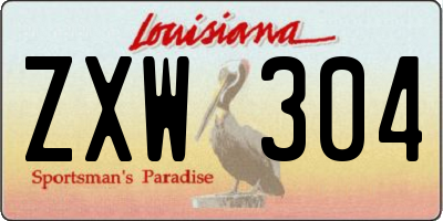 LA license plate ZXW304