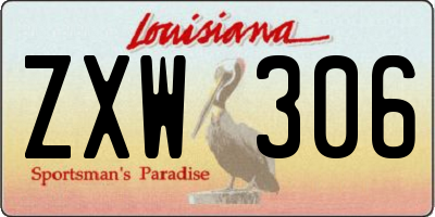 LA license plate ZXW306