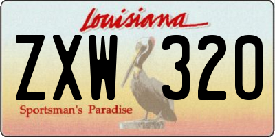 LA license plate ZXW320