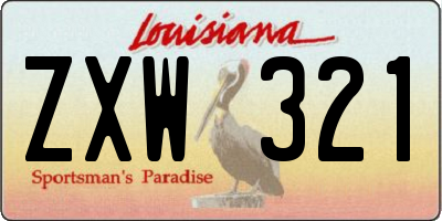 LA license plate ZXW321