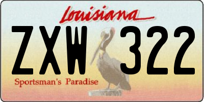 LA license plate ZXW322