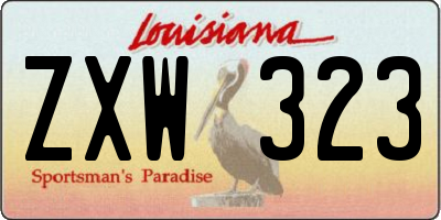 LA license plate ZXW323