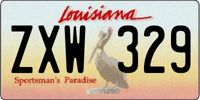 LA license plate ZXW329