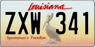 LA license plate ZXW341