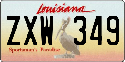 LA license plate ZXW349