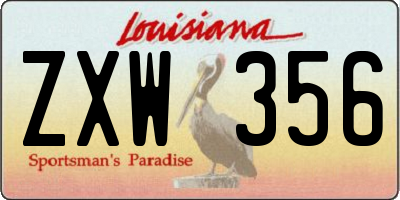 LA license plate ZXW356