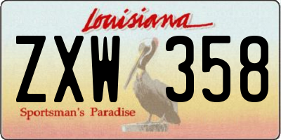 LA license plate ZXW358