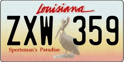 LA license plate ZXW359
