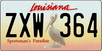 LA license plate ZXW364