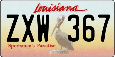 LA license plate ZXW367