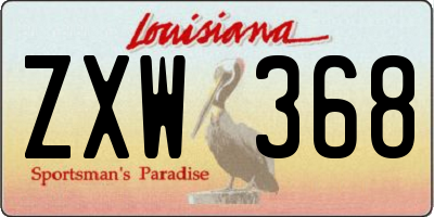 LA license plate ZXW368