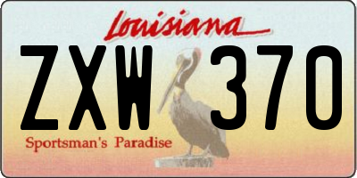 LA license plate ZXW370