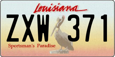LA license plate ZXW371