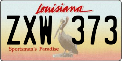 LA license plate ZXW373