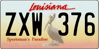 LA license plate ZXW376