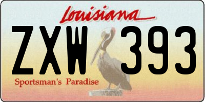 LA license plate ZXW393