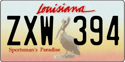LA license plate ZXW394