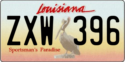 LA license plate ZXW396