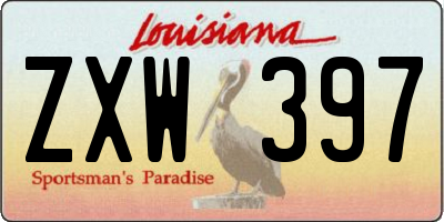 LA license plate ZXW397