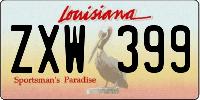 LA license plate ZXW399