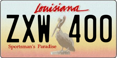 LA license plate ZXW400