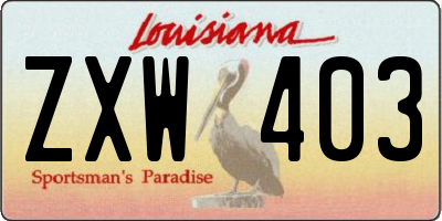 LA license plate ZXW403