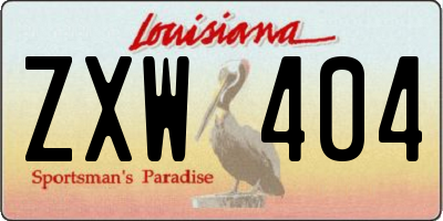 LA license plate ZXW404