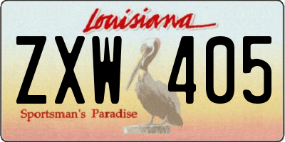 LA license plate ZXW405