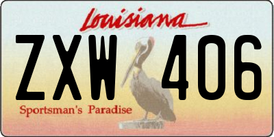 LA license plate ZXW406