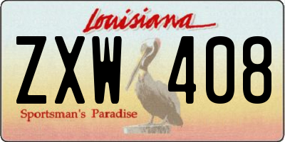 LA license plate ZXW408